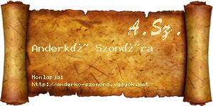 Anderkó Szonóra névjegykártya
